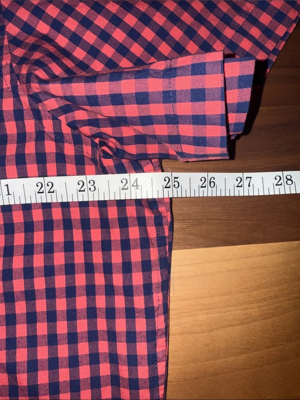 Banana Republic Soft Wash Slim Fit Shirt Mens XL Pink Navy Gingham Short Sleeve